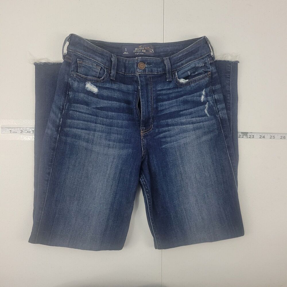 Hollister high rise straight jeans 1 blue‎ 25 denim women's 3142